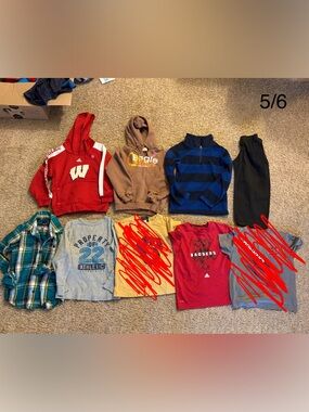 Boys 5/6 lot - Wisconsin Badgers + more
